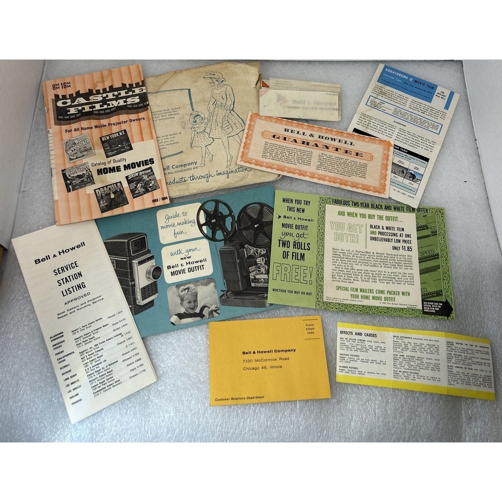 Vintage Bell & Howell Insert Print Advertisement Lot